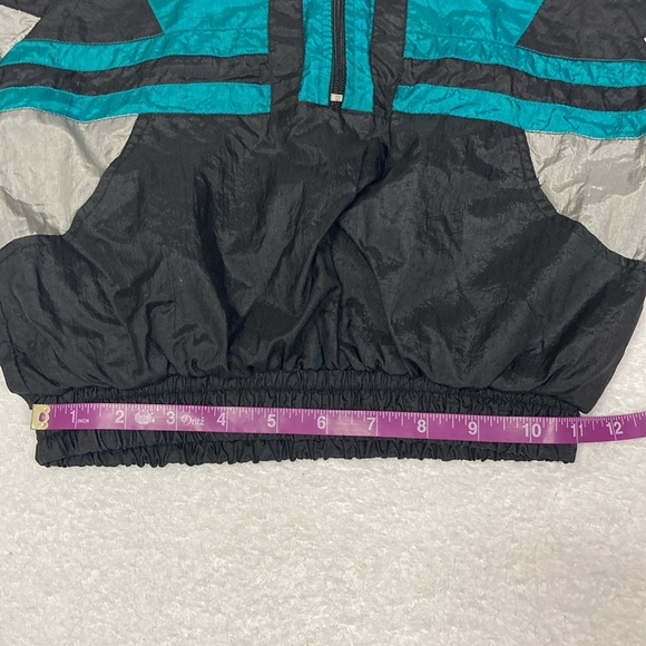Vintage vertical active nylon jogging suit black teal and grey size medium 5 - Picture 5 of 14